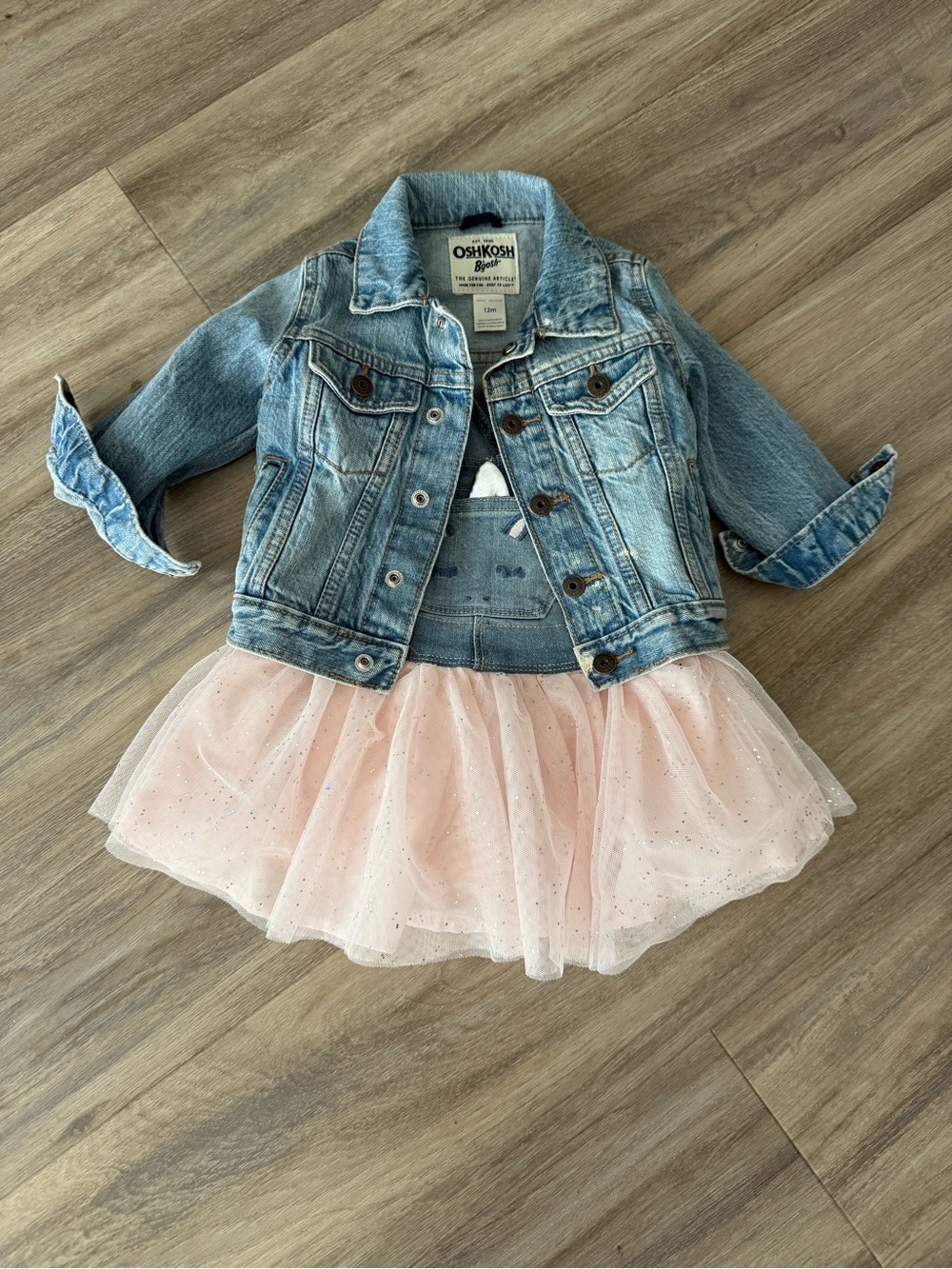 Bundle: OshKosh B'gosh Denim Unicorn Tutu Jumper AND matching jacket
